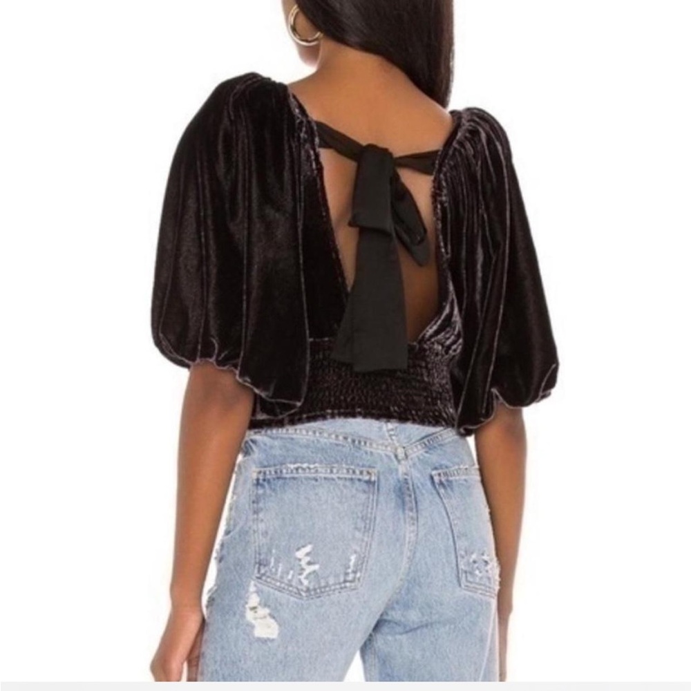 X SOLD X NWT Free People Black Velvet Top - Picture 3 of 6